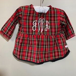 Ruffle Butts “jWk” monogram tartan top